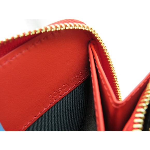 BURBERRY ELMORE RED LOGO EMBOSSED LEATHER ZIP AROUND CLUTCH CONTINENTAL WALLET - Picture 11 of 15